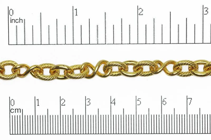 10mm x 8mm Oval, 12.7mm x 7mm Infinity Link Cable Chain - Made of Brass - Sold by the Foot - Ch-818