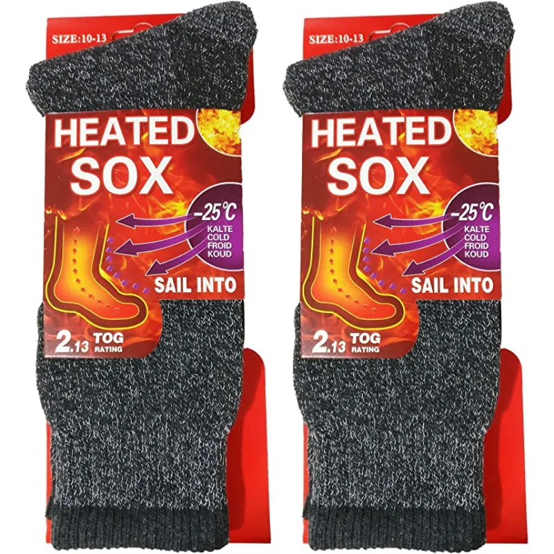 2 Pairs Men's Heat Thick Insulated Thermal Socks