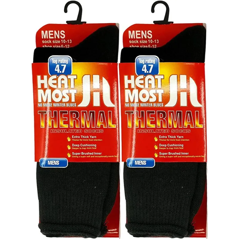 2 Pairs Men's Heat Thick Insulated Thermal Socks