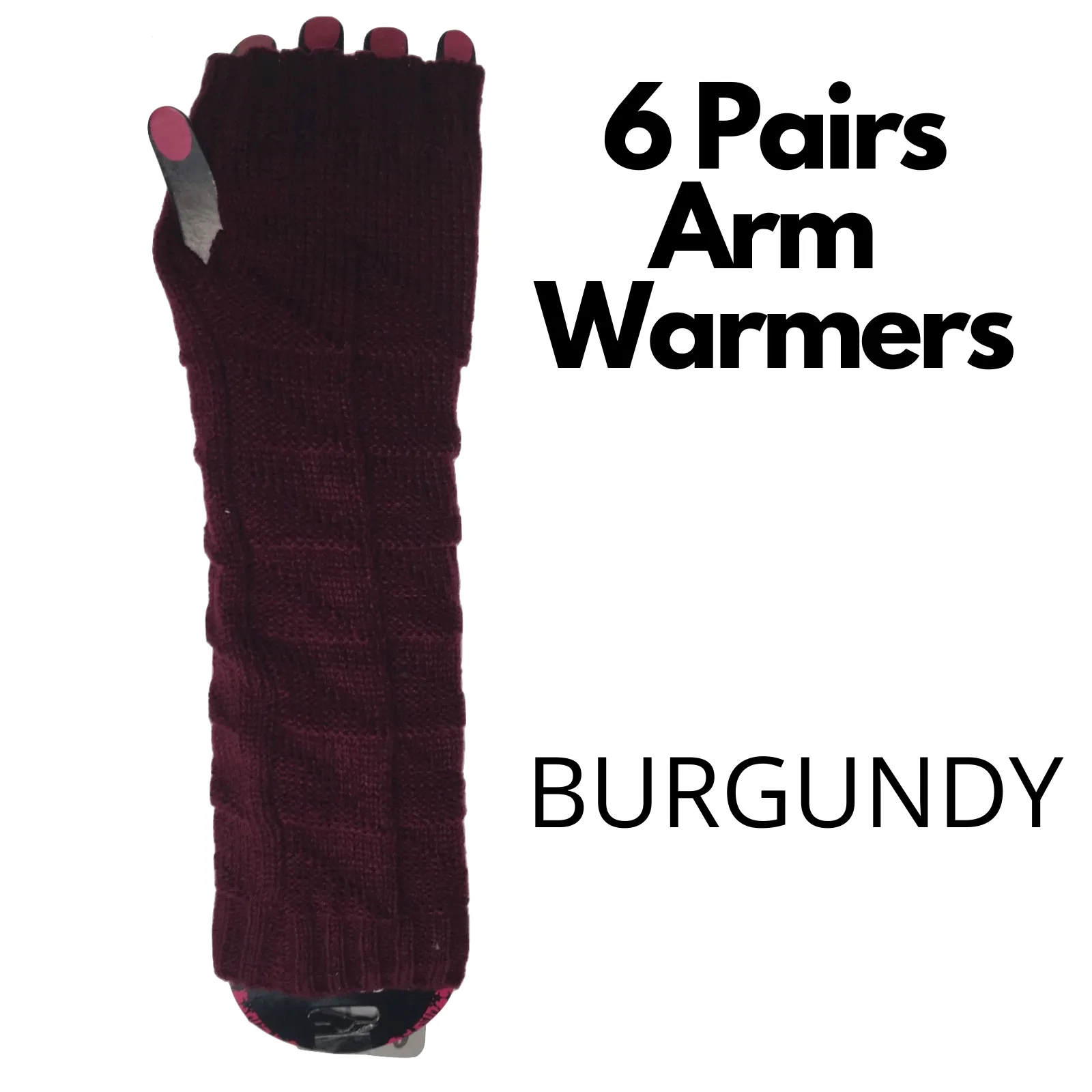 6x Set Arm Warmers Knitted Long Fingerless Gloves Winter Mitten Womens Cover New