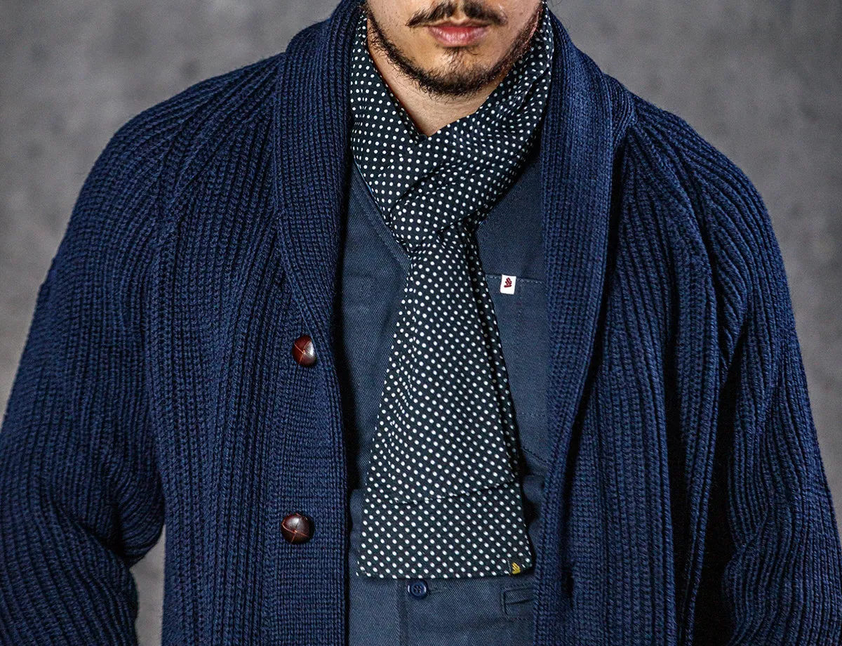 &SONS Midnight Black dot scarf