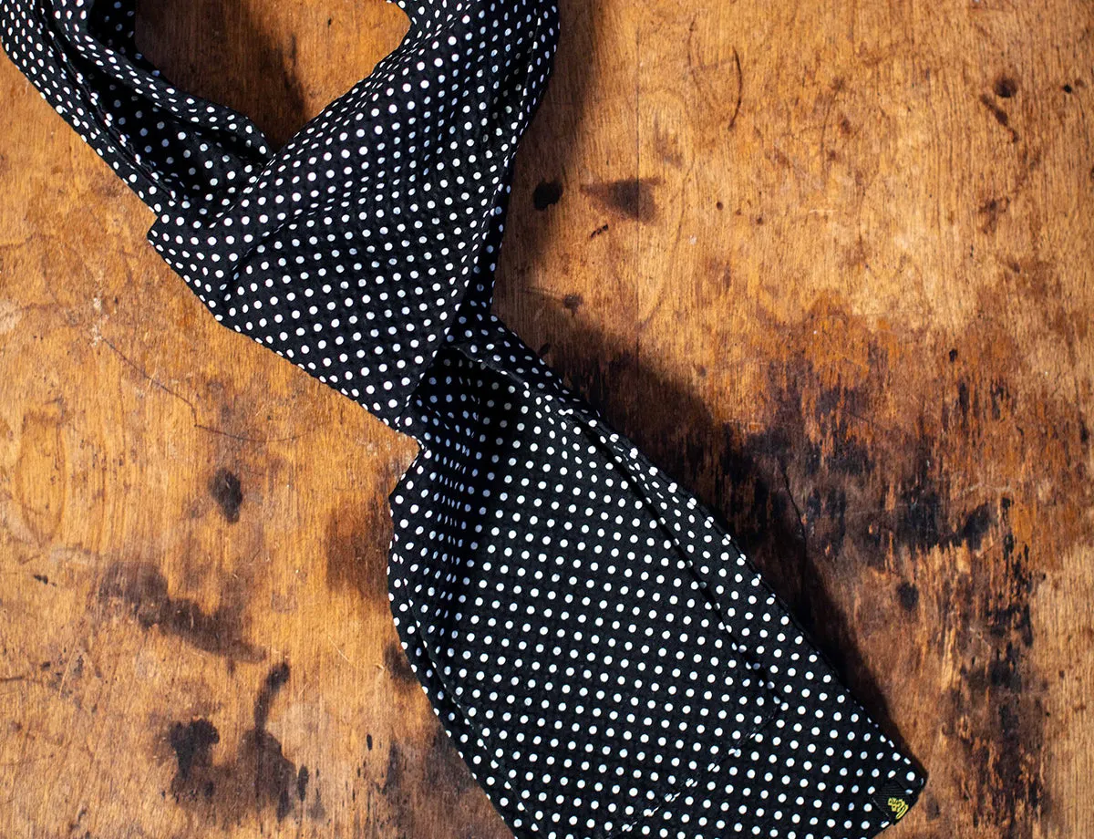 &SONS Midnight Black dot scarf