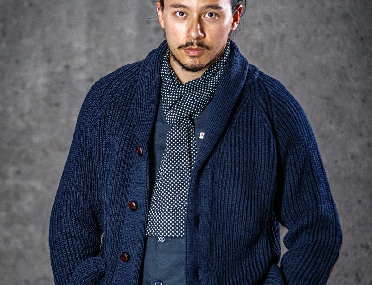 &SONS Midnight Black dot scarf