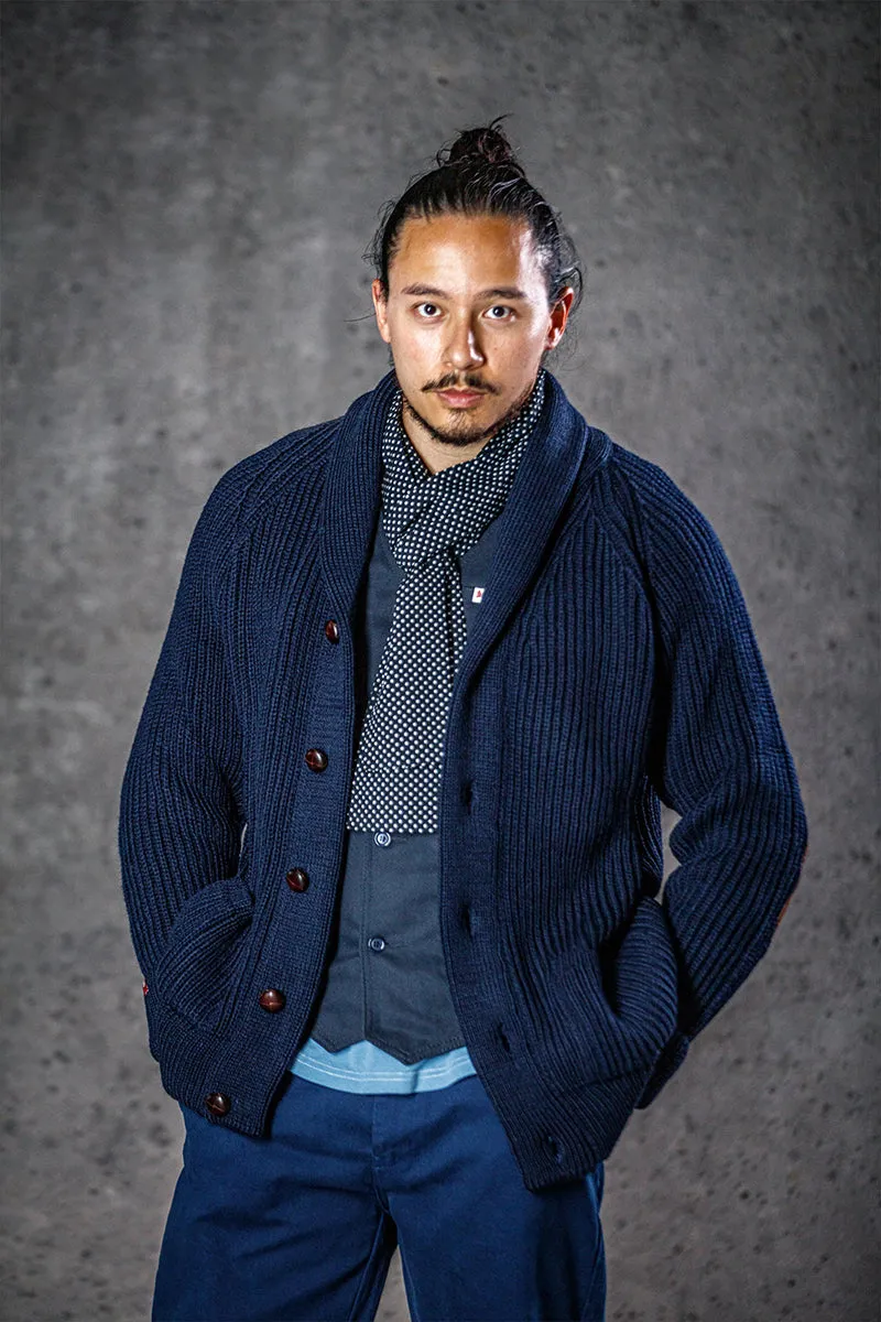 &SONS Midnight Black dot scarf