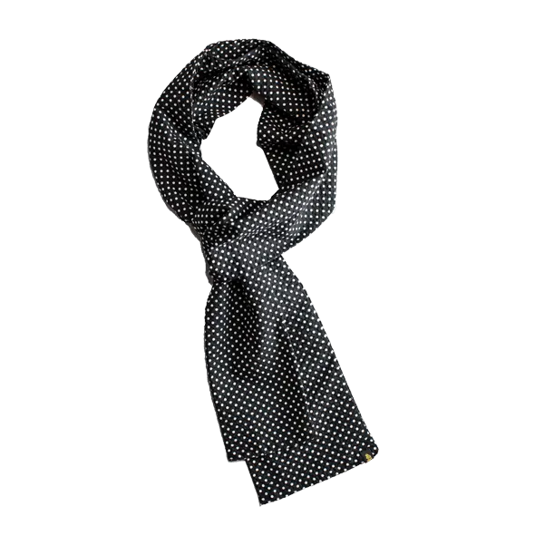 &SONS Midnight Black dot scarf