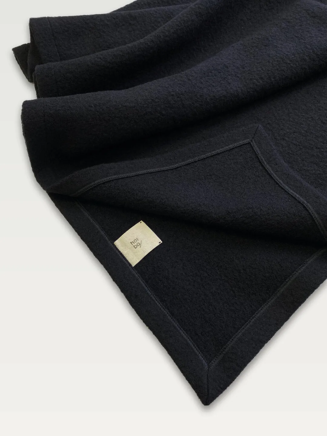 Boiled Wool Blanket Scarf in Black Kohl