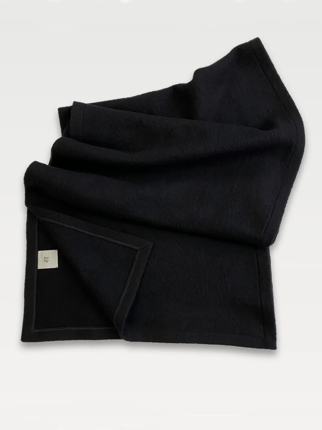 Boiled Wool Blanket Scarf in Black Kohl