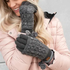 CC Touchscreen Glove w/ Cuff & Pom