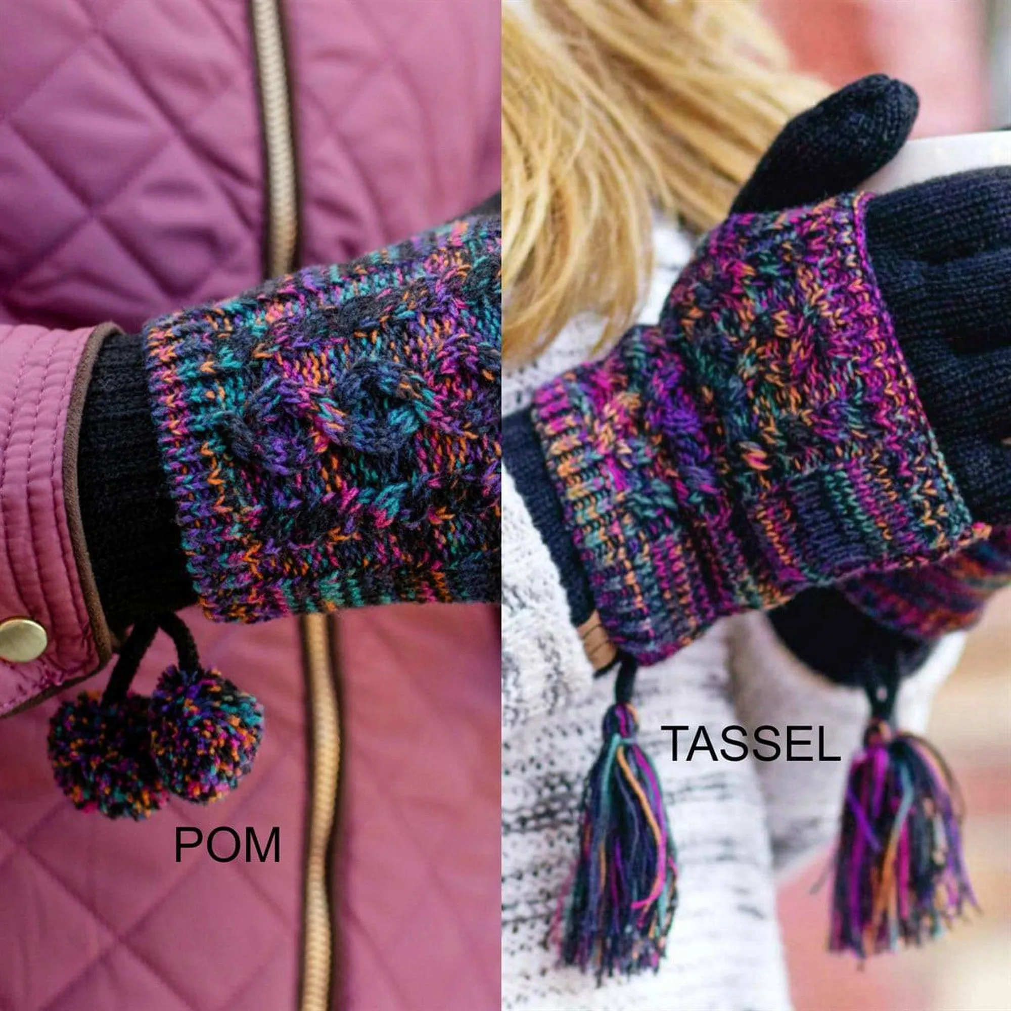 CC Touchscreen Glove w/ Cuff & Pom