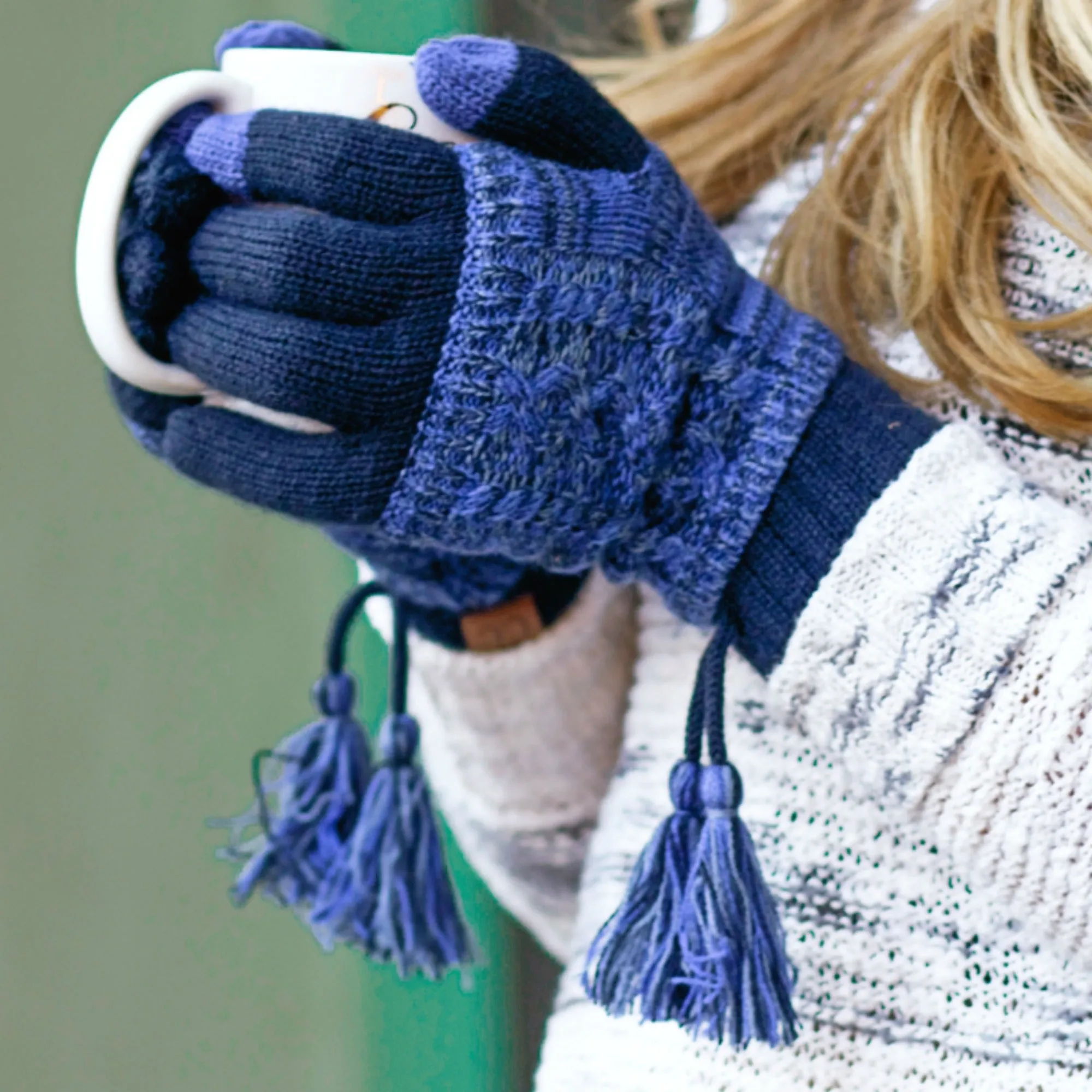 CC Touchscreen Glove w/ Cuff & Pom