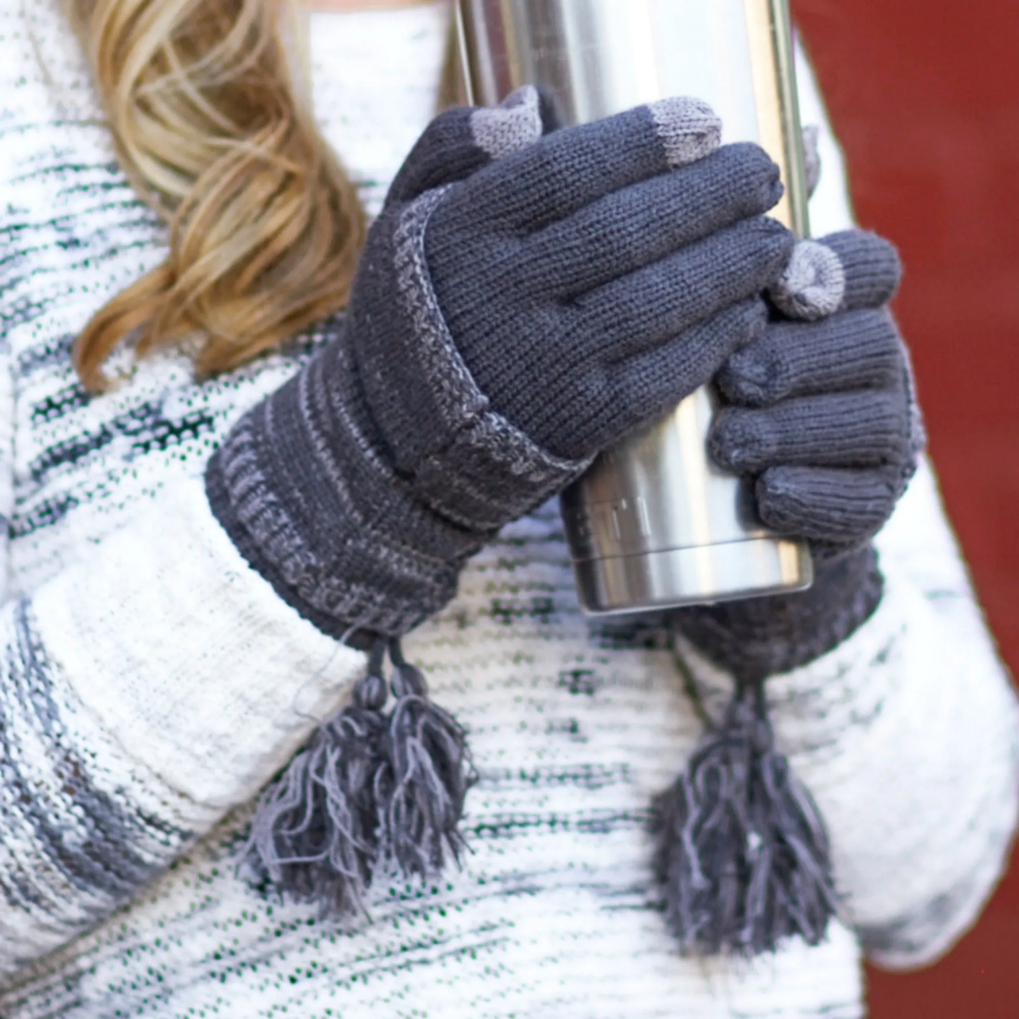 CC Touchscreen Glove w/ Cuff & Pom