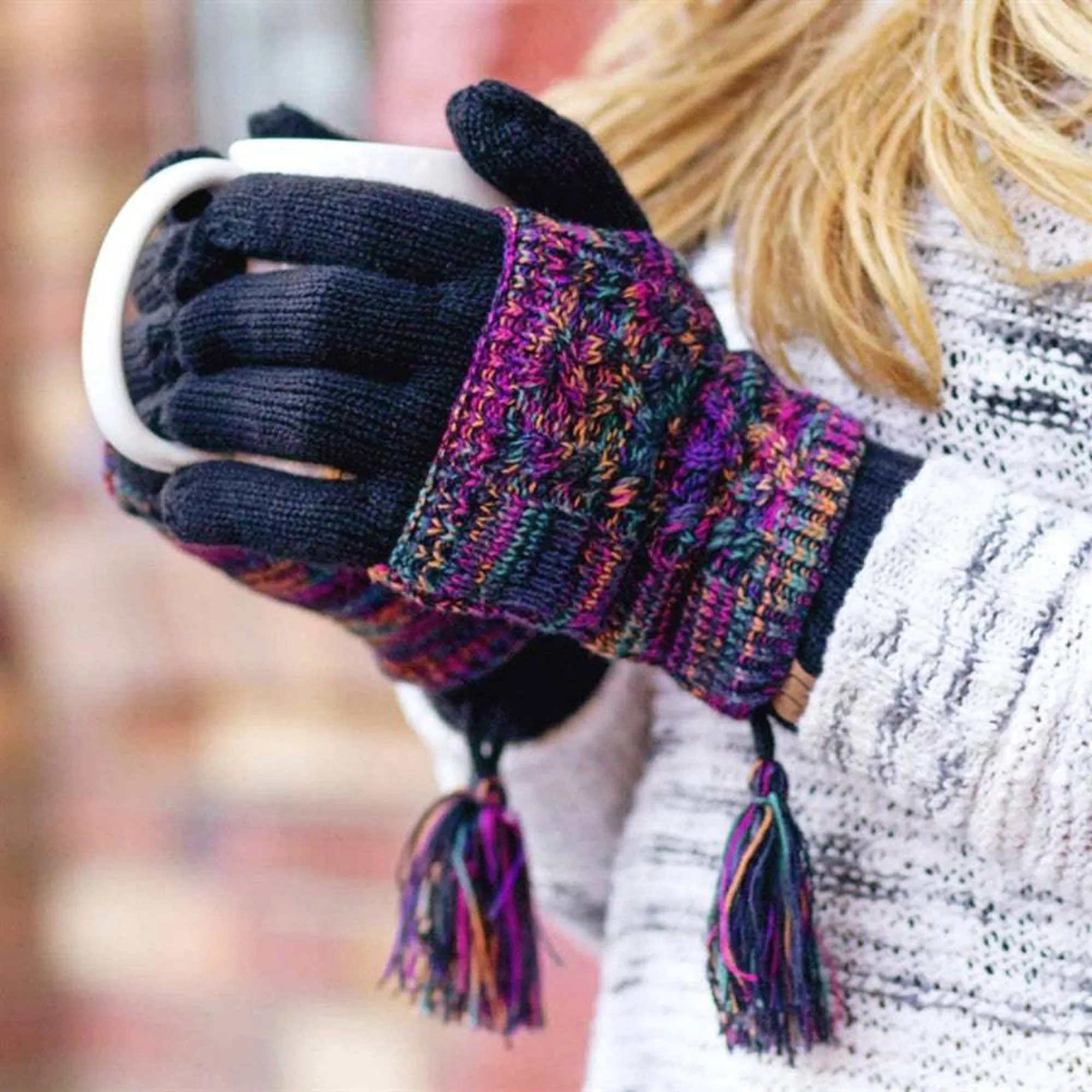 CC Touchscreen Glove w/ Cuff & Pom