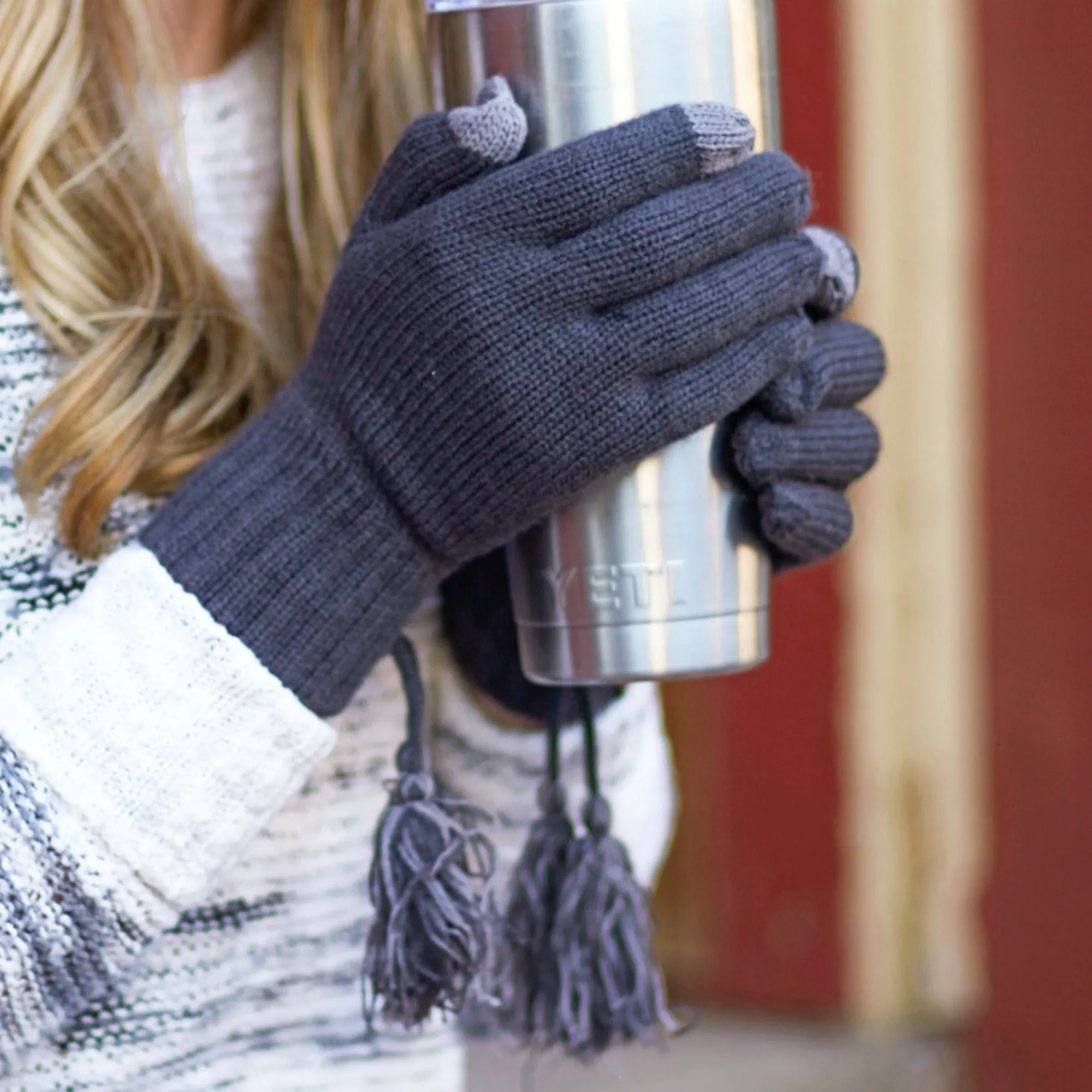 CC Touchscreen Glove w/ Cuff & Pom