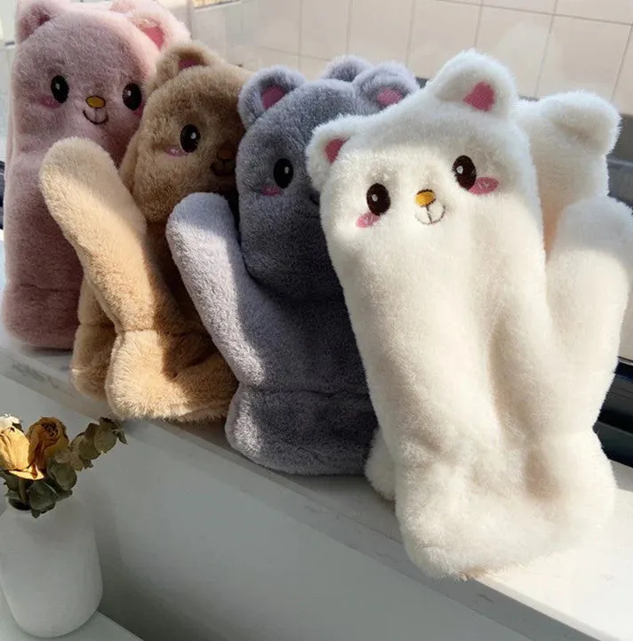 Cute Cat Plush Gloves