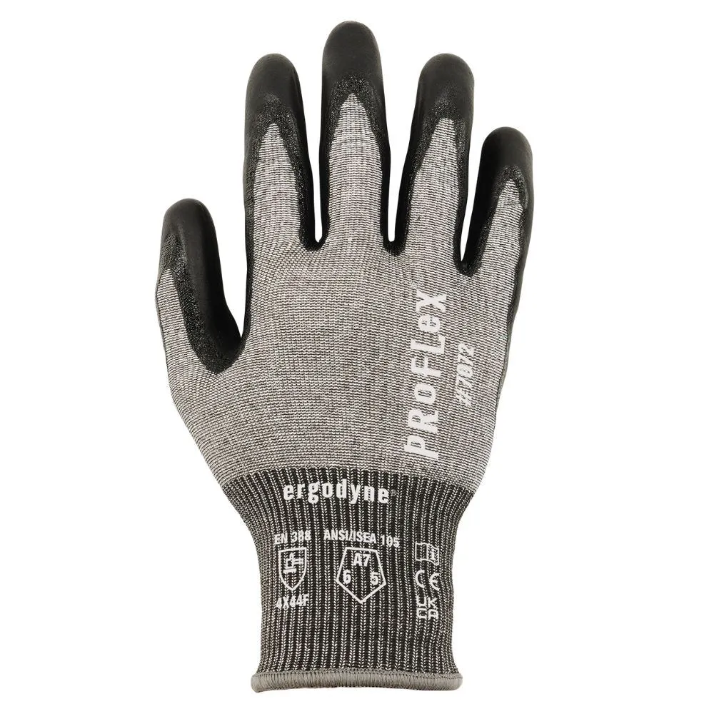 Ergodyne 10304 #7072 12-pair L Gray ANSI A7 Nitrile Coated CR Gloves