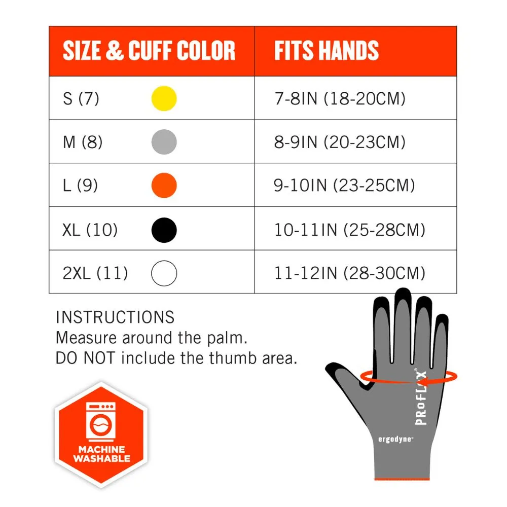 Ergodyne 10304 #7072 12-pair L Gray ANSI A7 Nitrile Coated CR Gloves
