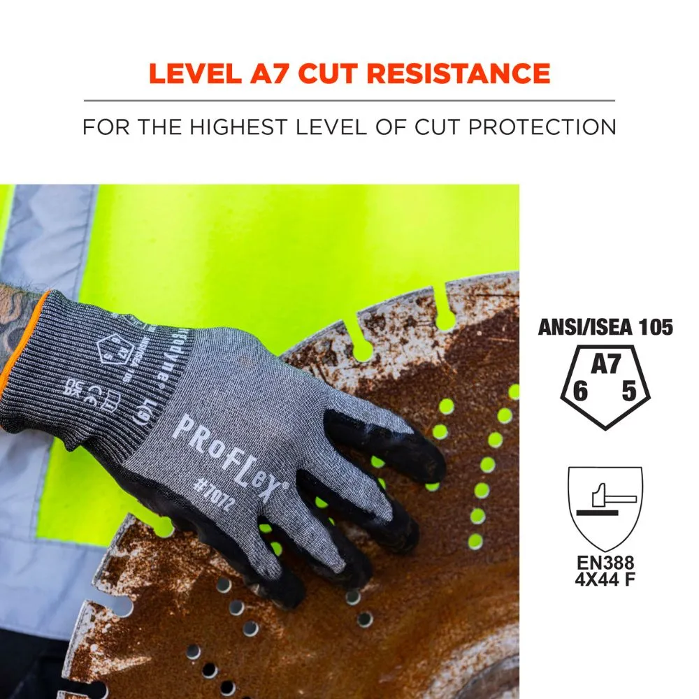 Ergodyne 10304 #7072 12-pair L Gray ANSI A7 Nitrile Coated CR Gloves