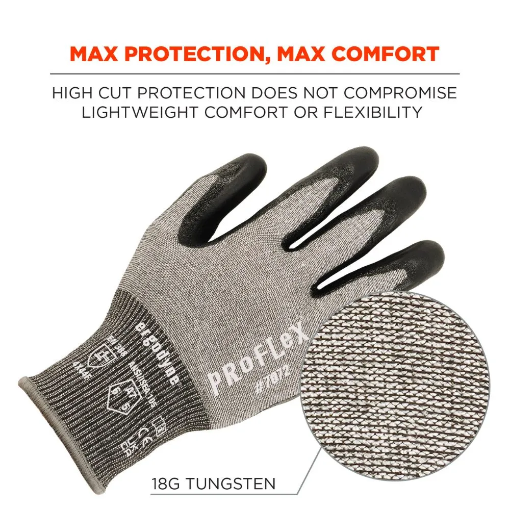 Ergodyne 10304 #7072 12-pair L Gray ANSI A7 Nitrile Coated CR Gloves