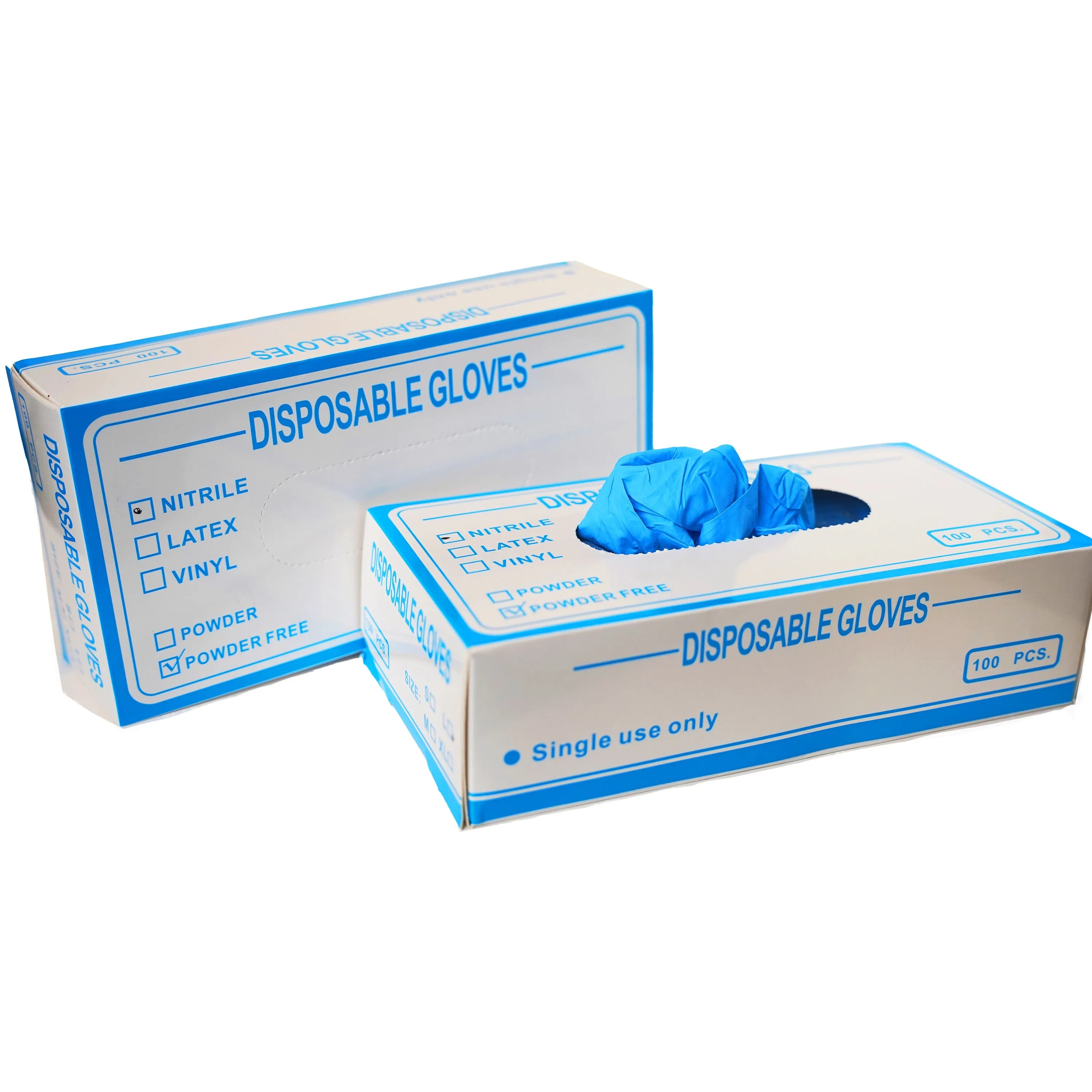 Glove, Disposable Nitrile, Unisex, Large Size, 100 per box