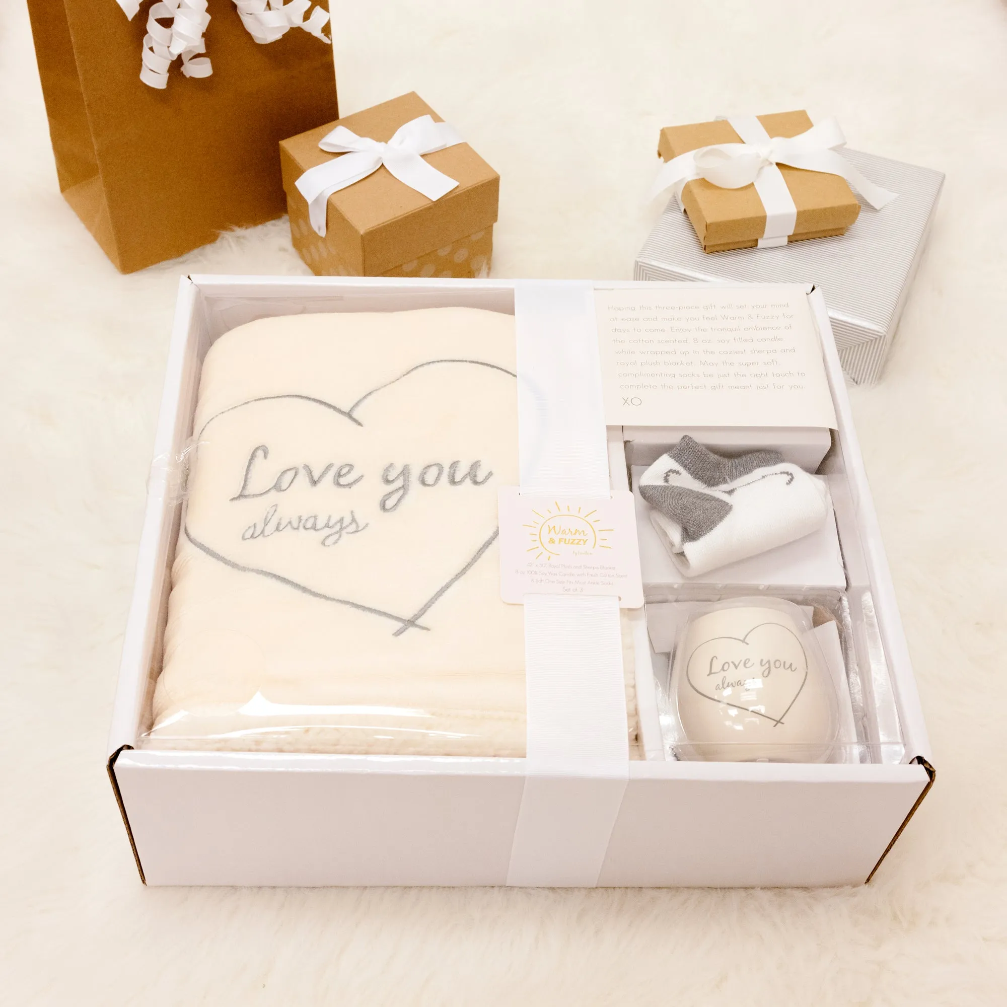 Love 42" x 50" Sherpa Lined, Royal Plush Blanket Gift Set