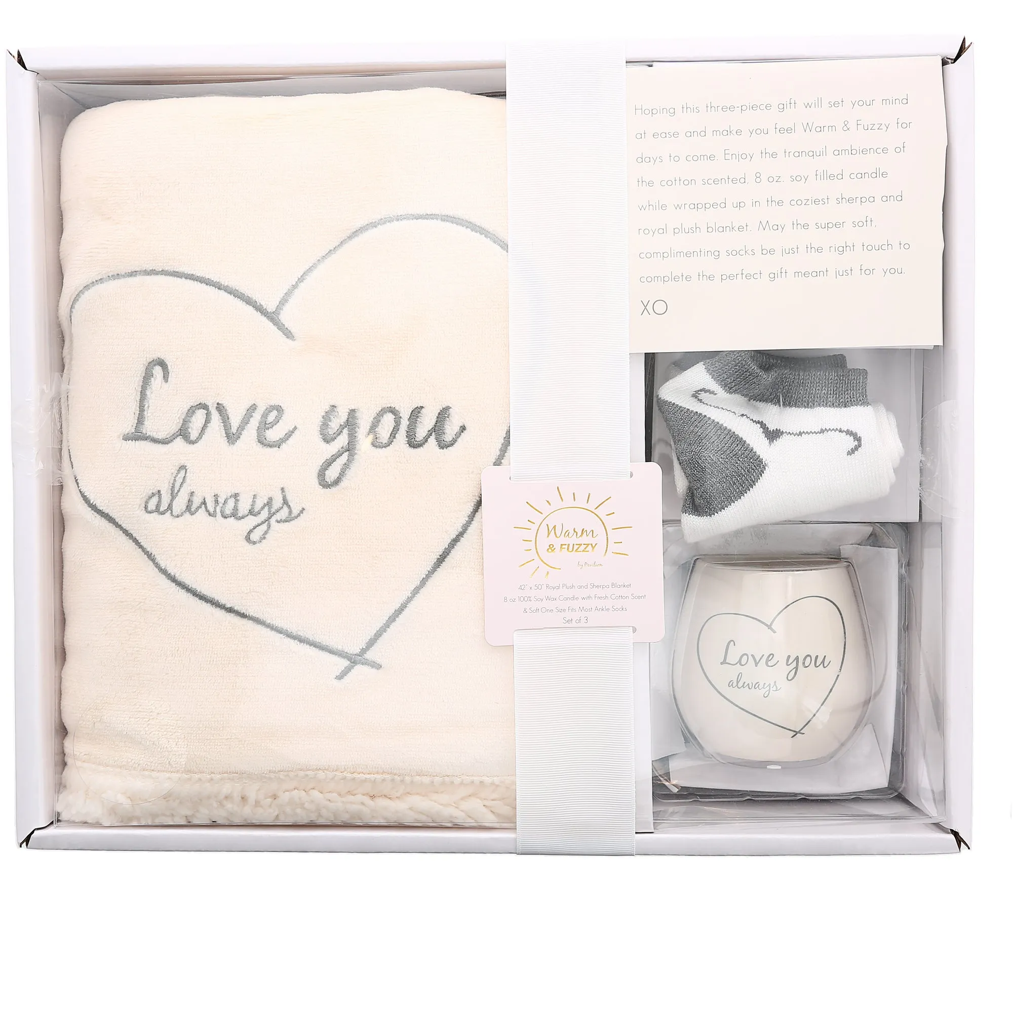 Love 42" x 50" Sherpa Lined, Royal Plush Blanket Gift Set