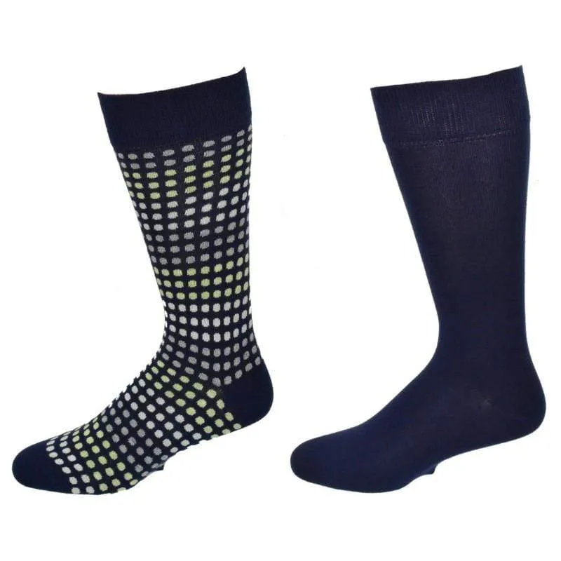 Men's Dressy Crew Socks in Combed Cotton (2-Pair Packs)