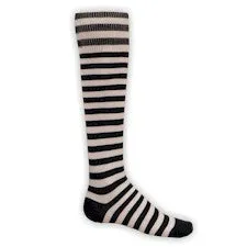 Navy and White Mini Hoop Striped Athletic Knee High Socks (Large)