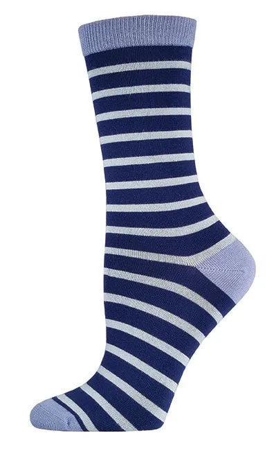 Navy Sailor Stripe Bamboo Socks (Women's)