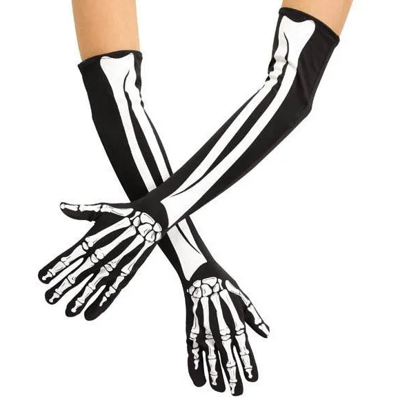 Opera Length Skeleton Gloves