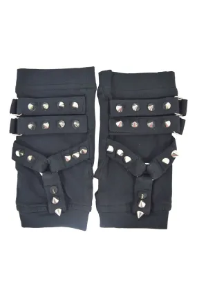Poizen Industries Goth Rockabilly Lady Black Gloves with Spikes - ROWAN GLOVES