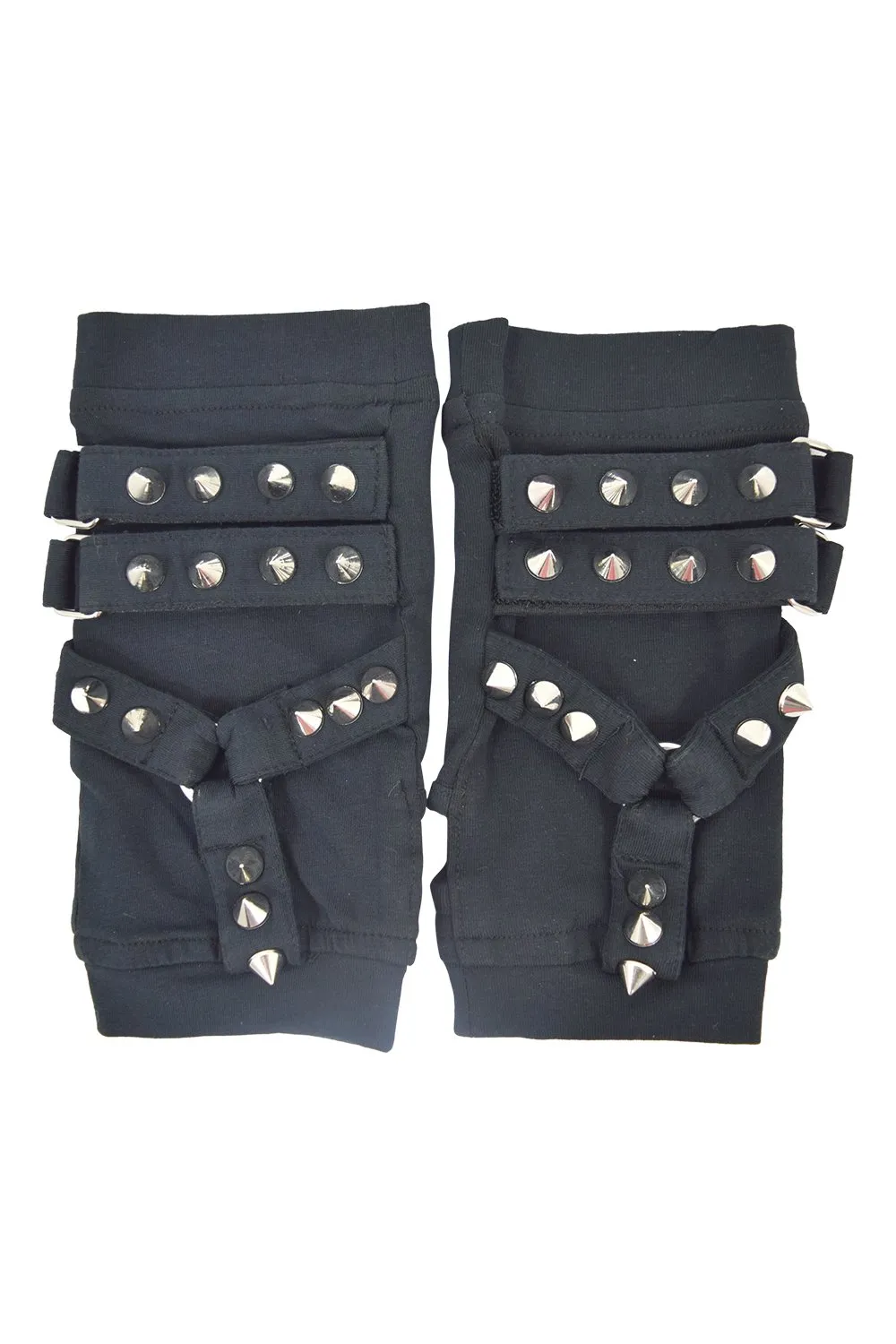 Poizen Industries Goth Rockabilly Lady Black Gloves with Spikes - ROWAN GLOVES