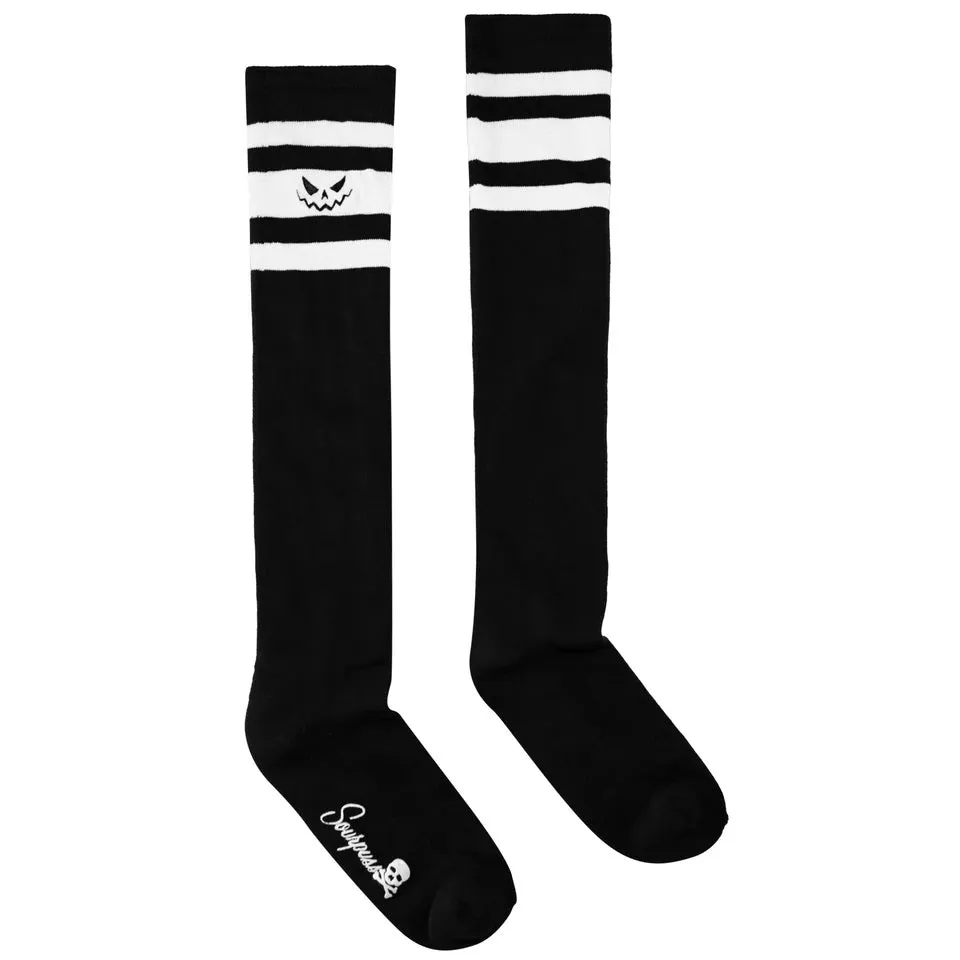 Pumpkin B&W Knee High Socks