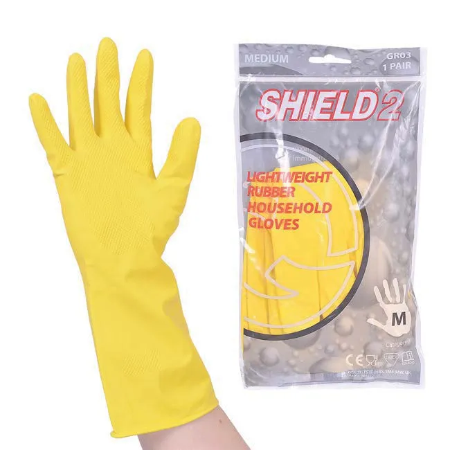 Shield Household Rubber Gloves Pair Medium
