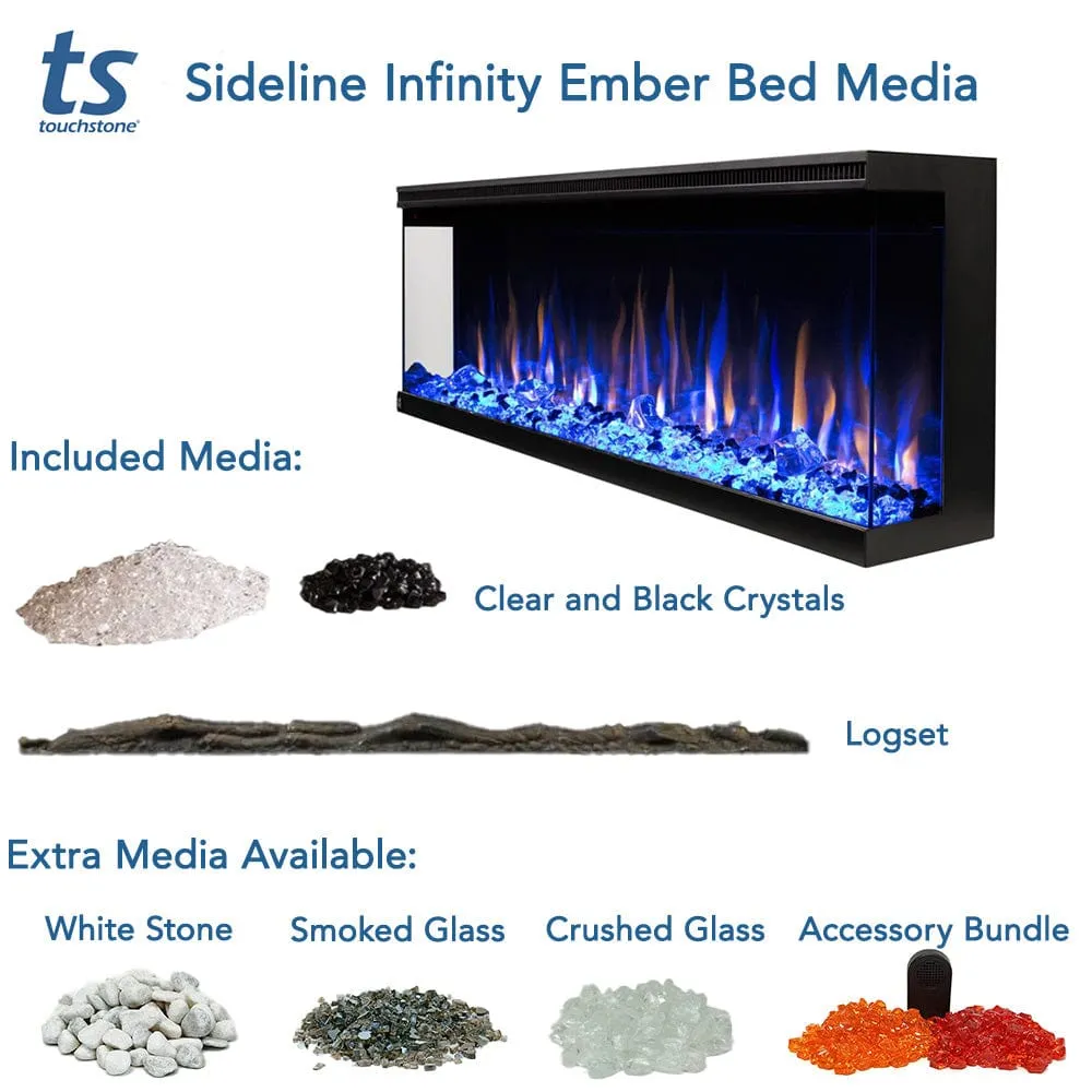 Sideline Infinity 72 Inch 3 Sided Recessed Smart Electric Fireplace 80051