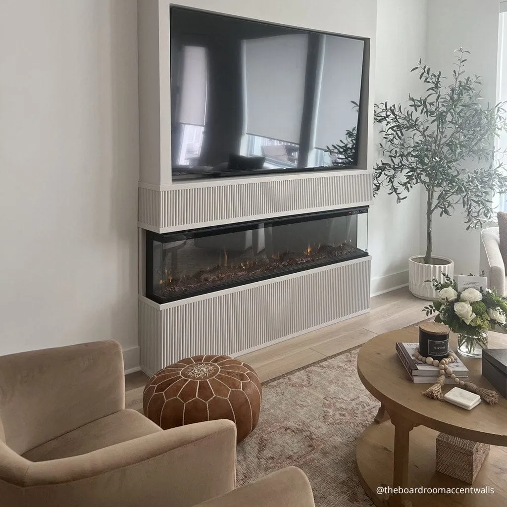 Sideline Infinity 72 Inch 3 Sided Recessed Smart Electric Fireplace 80051
