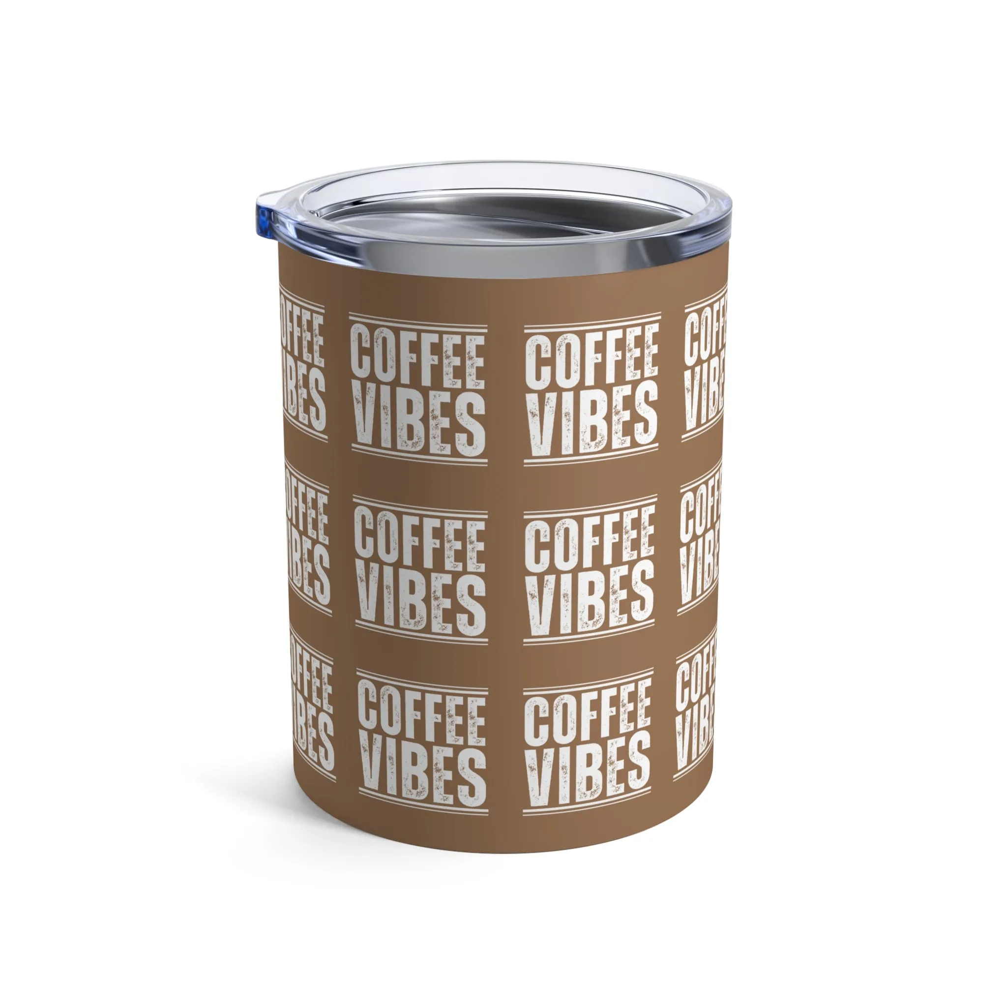 Stainless Steel 10 Ounce Tumbler with Lid for Coffee Vibes - Insulated Travel Mug for Hot and Cold Beverages
