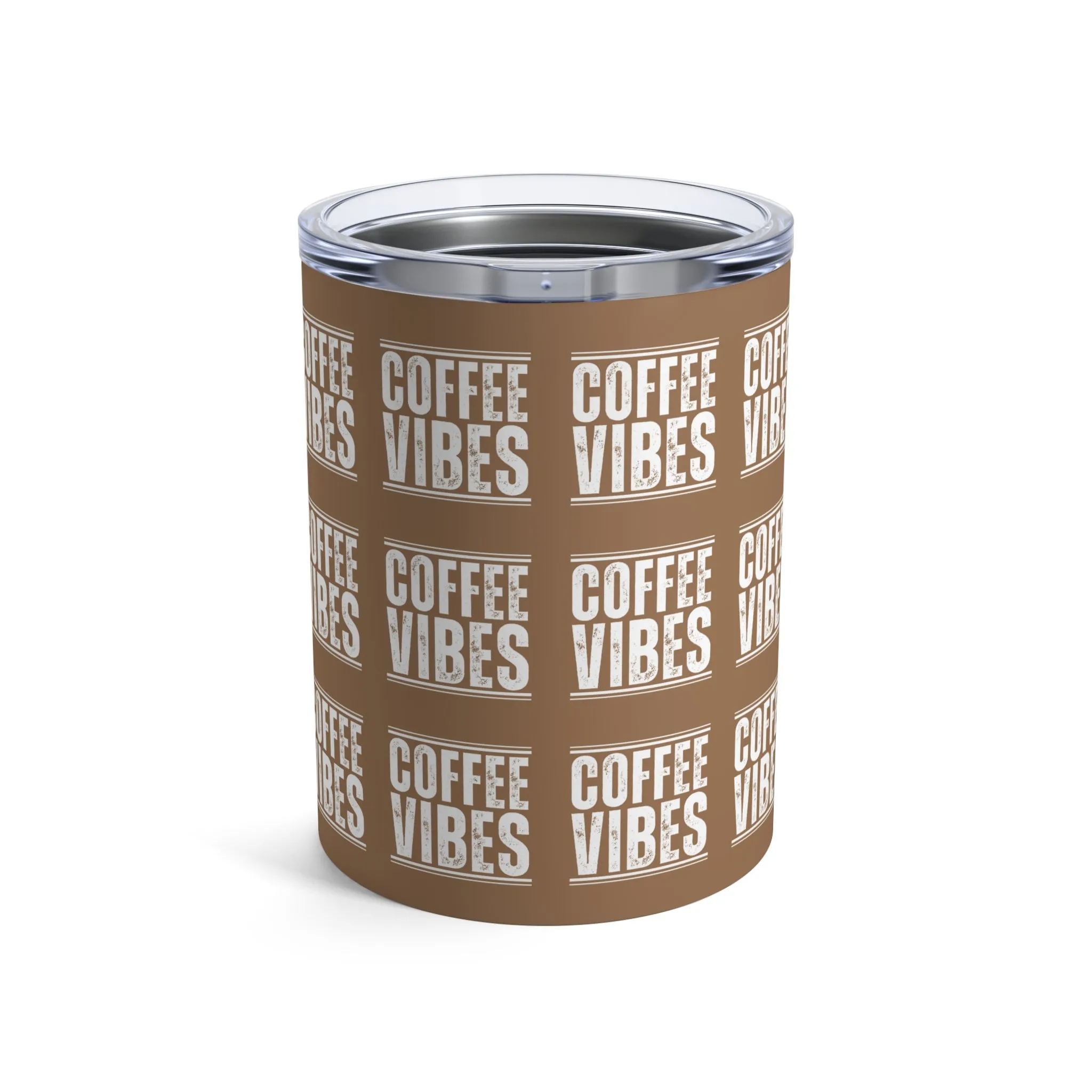 Stainless Steel 10 Ounce Tumbler with Lid for Coffee Vibes - Insulated Travel Mug for Hot and Cold Beverages