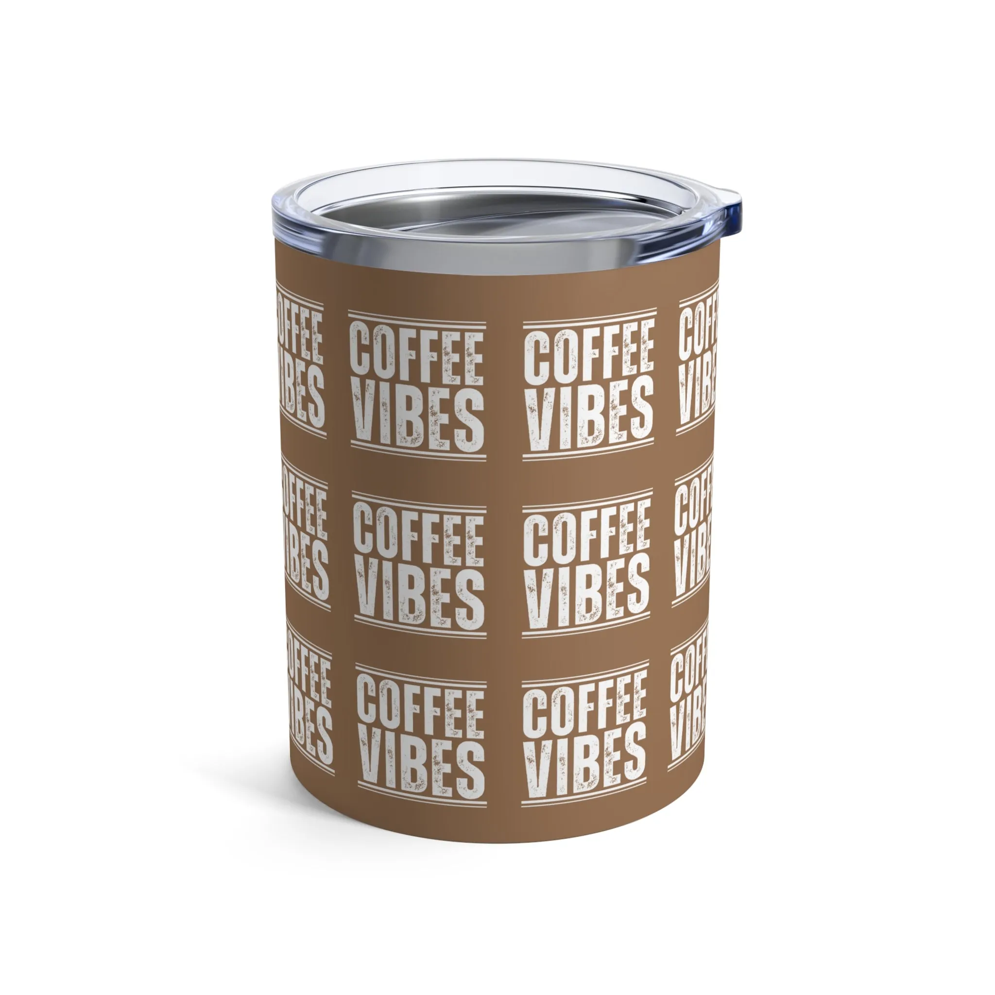 Stainless Steel 10 Ounce Tumbler with Lid for Coffee Vibes - Insulated Travel Mug for Hot and Cold Beverages