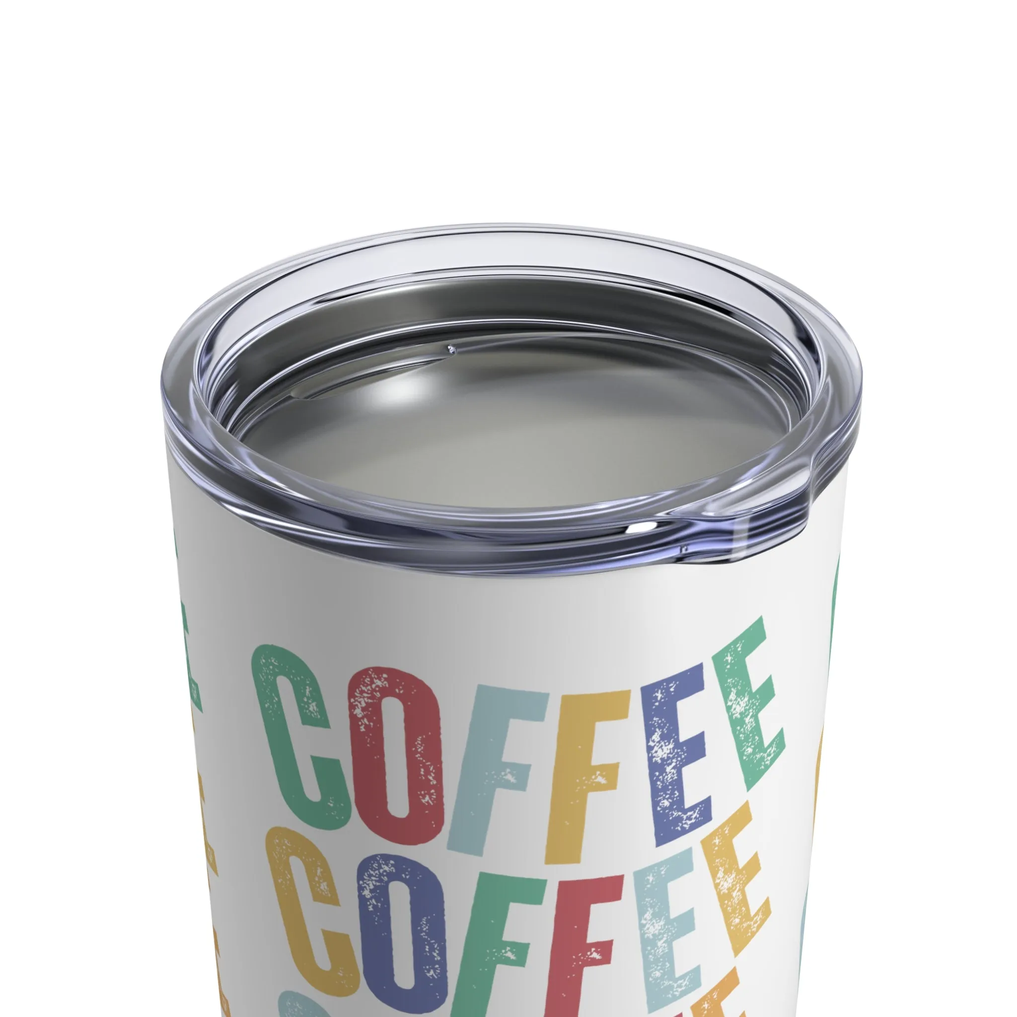 Stainless Steel 10 Ounce Tumbler with Lid - Vibrant Multi-Color 'Coffee Coffee Coffee' Insulated Travel Mug for Hot and Cold Beverages