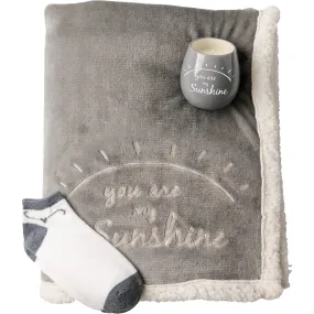 Sunshine 42" x 50" Sherpa Lined, Royal Plush Blanket Gift Set