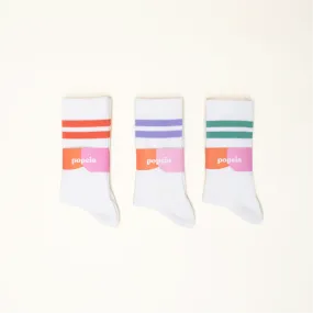 The Tennis Socks with Stripes – 4 Colors – Organic Cotton