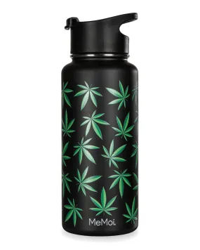 Thermal Insulated Stainless Steel Weed 32 Oz Water Bottle