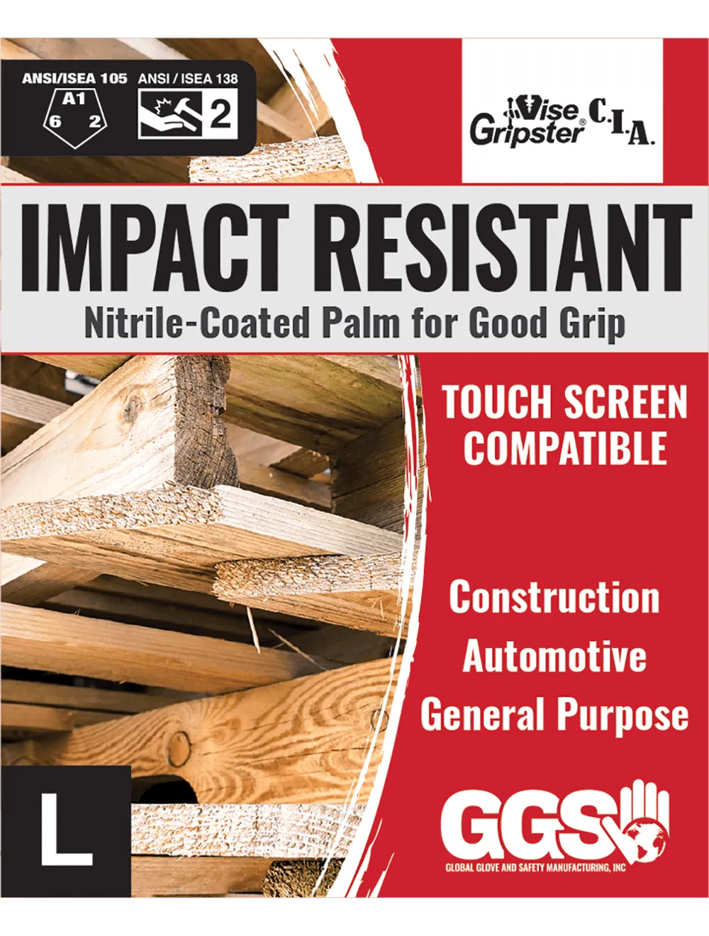 Vise Gripster® C.I.A. Seamless, New Foam Technology Palm Coated, 15-Gauge Gloves with Cut, Impact, Abrasion, and Puncture Resistance - CIA550NFT